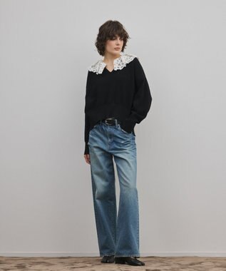 GRACE CONTINENTAL ワイドストレートデニムパンツ インディゴ