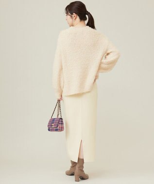 ANY SIS 【洗える】リボンヤーンミックス ニット アイボリー