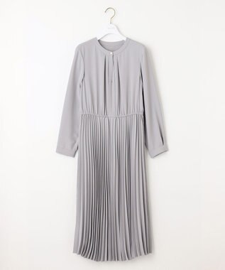 ANY SIS 【AIコラボ】スタンドカラープリーツ ワンピース ライトグレー