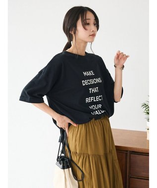 CRAFT STANDARD BOUTIQUE シルケット天竺　ロゴＰＴ　ＢＩＧ　Ｔｅｅ　Ｓ／Ｓ Black