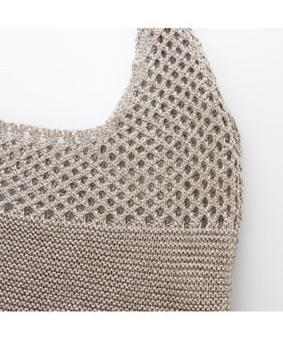 UNBILLION カシュカシュ cachecache / メタリック糸ホーボーバッグ シルバー