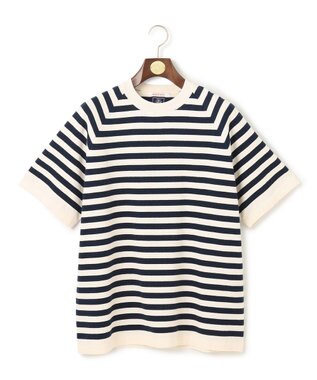 J.PRESS MEN 【J.PRESS ORIGINALS】Lightwave Border Raglan Knit T-shirt ホワイト系7