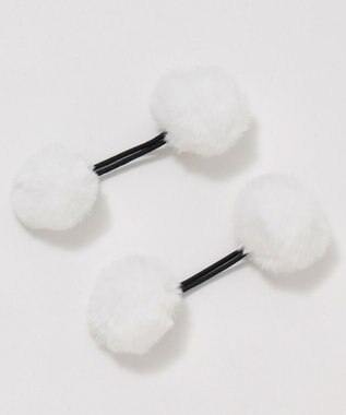 WEGO L2Pダブルポンポンヘアゴム ホワイト