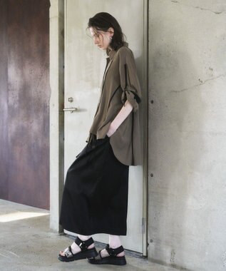 YECCA VECCA ストリングデザインシャツ Khaki