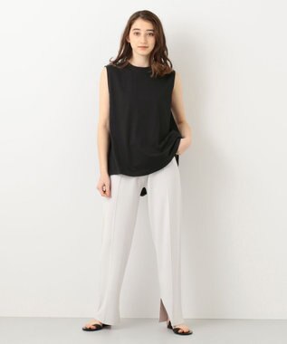 #Newans 【洗える】バックシャンデザインカットソー ブラック系