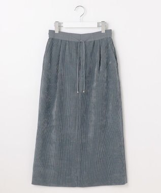 自由区 L 【17号サイズまで展開・SHIHOさん着用】ソフトコーデュロイ スカート ダルブルー