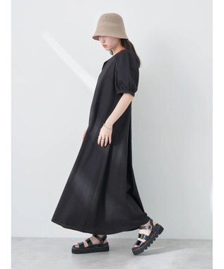 earth music&ecology リサイクルポリエステルブレンドＡラインワンピース Black