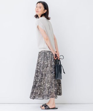 23区 【STORY7月号掲載/洗える】コットンアセテート バックボタン ニット ベージュ系