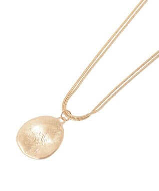 earth music&ecology レイヤードチェーンメダリオンネックレス Gold