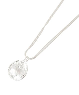 earth music&ecology レイヤードチェーンメダリオンネックレス Silver
