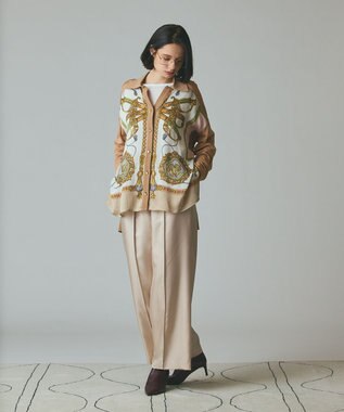 GRACE CONTINENTAL シルクツイルイージーパンツ ベージュ