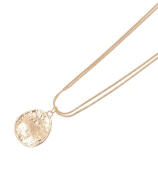 earth music&ecology レイヤードチェーンメダリオンネックレス Gold
