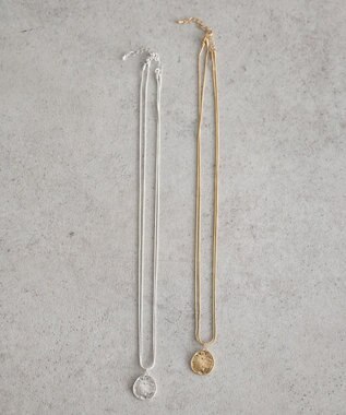 earth music&ecology レイヤードチェーンメダリオンネックレス Gold