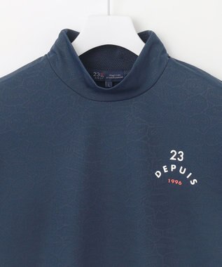 23区GOLF 【MEN】【吸水速乾/UVケア】ＹＥＬＬ柄ジャガード モックネック ネイビー系