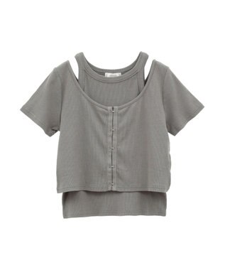 Green Parks ・swing by SET2点カーディガン&タンク Gray