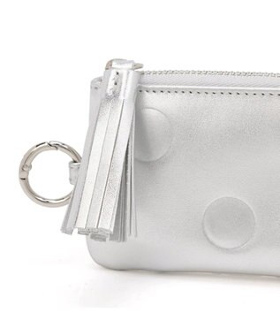 UNBILLION ペルケ perche / ドット型押し・ジャバラカマルチケース シルバー