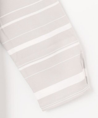 J.PRESS LADIES 【洗える】ポンチボーダー カットソー ライトグレー×ホワイト系1