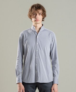 JOSEPH HOMME アロージャガードストレッチ ウイングカラーシャツ ライトグレー系