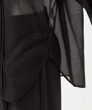 23区 L 【エステータ】コットンオーガンジー ドレスシャツ ブラック系