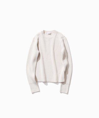 ATON NATURAL DYED WOOL | クルーネックリブセーター WARM WHITE