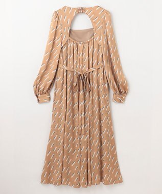 GRACE CONTINENTAL バックシャンリップドレス ベージュ