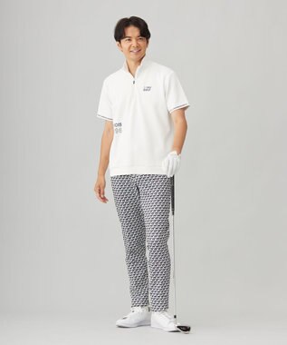 23区GOLF 【MEN】【吸水速乾/UVカット】ストレッチダンボールモックネックシャツ ホワイト系