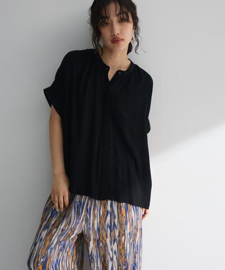 Green Parks Ｉ　レーヨンクレープブラウス Black