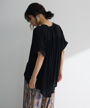 Green Parks Ｉ　レーヨンクレープブラウス Black