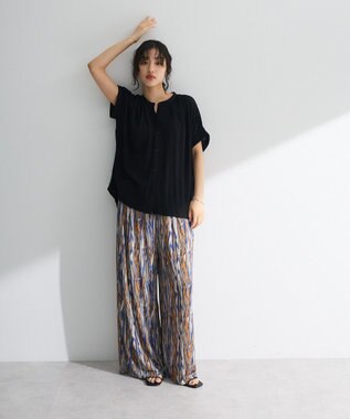 Green Parks Ｉ　レーヨンクレープブラウス Black