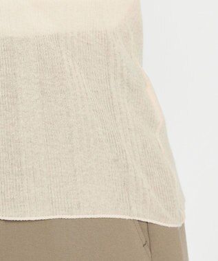 uncrave 【手洗い可】シアー ランダムリブ Uネック カットソー（uncrave STANDARD） エクリュ