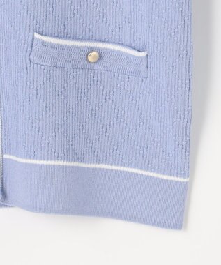 ANY SIS バイカラーニット カーディガン ライトブルー×オフ