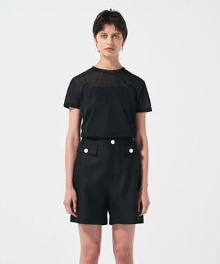 GRACE CONTINENTAL シアークルーカットトップ ブラック