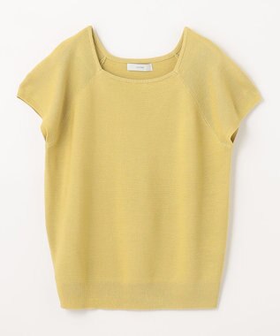 ANY 【洗濯機可能/アンチピリング/UVケア】アクリルガータースクエアニット イエロー