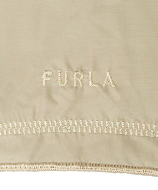 MOONBAT FURLA 晴雨兼用日傘 折りたたみ傘 ジッパー刺繍 ／遮光 遮熱 UV グレージュ