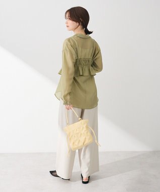 Green Parks ＳＥＴ２点フリルビスチェ＋シャツチュニック Light Green