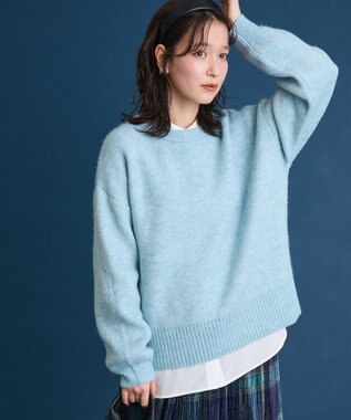 Green Parks ｆｕｗａっと袖パフニットプルオーバー Blue