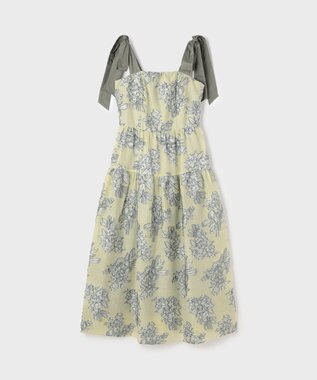 GRACE CONTINENTAL シアージャガードティアードワンピース イエロー