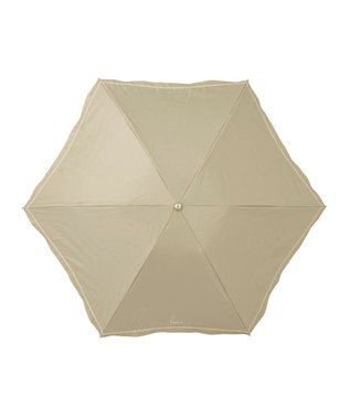 MOONBAT FURLA 晴雨兼用日傘 折りたたみ傘 ジッパー刺繍 ／遮光 遮熱 UV グレージュ