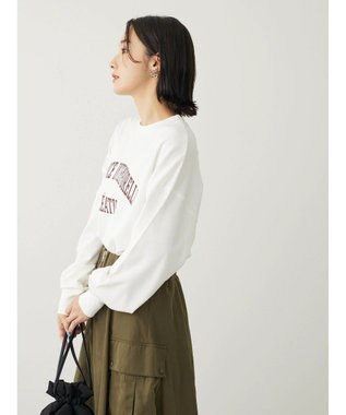 Green Parks アソートロゴ裏毛プルオーバー Off White