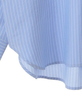 Green Parks バンドカラーストライプシャツ Stripe Blue