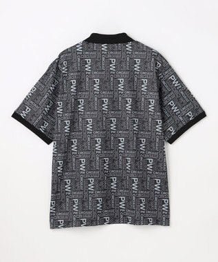 PW CIRCULUS 【MEN】PW LOGO 総柄ポロシャツ ゴルフ ブラック系5