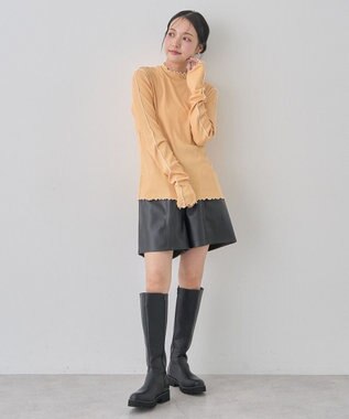 earth music&ecology メローハイネックプルオーバー Orange