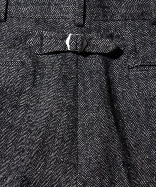 J.PRESS MEN 【J.PRESS ORIGINALS】WOOL/LINEN TWEED PIPED STEM SLACKS グレー系1