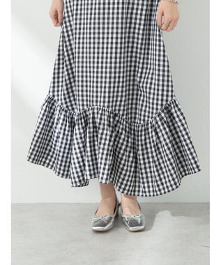 earth music&ecology イレヘムチェックスカート Black