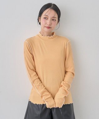 earth music&ecology メローハイネックプルオーバー Orange