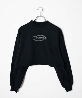 WEGO 裏起毛ドロストショートスウェット ブラック