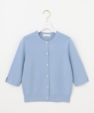 ANY SIS 【接触冷感・UVカット・洗える】ハーフスリーブ カーディガン ライトブルー