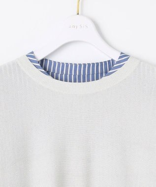 ANY SIS L 【2SET】シャツワンピ × ニット セット ブルーストライプ×シルバー