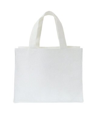 Maison de FLEUR ラインリボンジャカードスクエアトートバッグ White