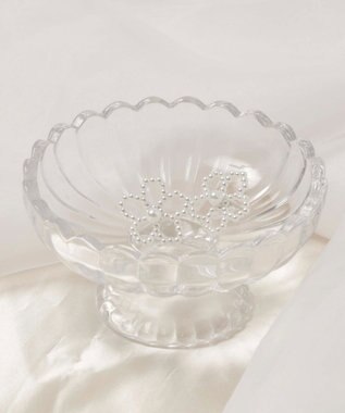 WEGO Lフラワービーズピアス オフホワイト